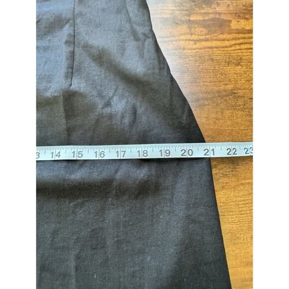 Lennie New York Dress Linen Blend Black Lined Size 12 V-neck Back Bow Cocktail - Picture 11 of 12